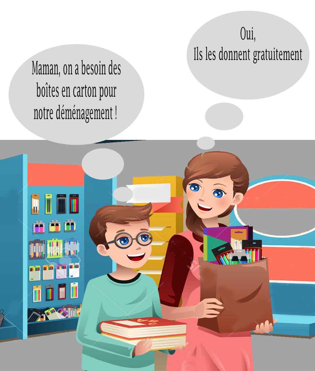 Magasins de fournitures de bureau carton